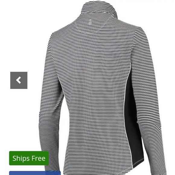 Tommy Bahama Island Zone Black Aubrey Stripe 1/2 Zip Athletic Top - Picture 15 of 16